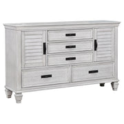 Tampa Furniture Outlet - Coaster - Franco 5-drawer Dresser Distressed White - 205333