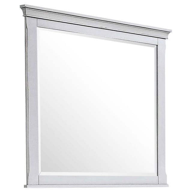 Tampa Furniture Outlet - Coaster - Franco Dresser Mirror Distressed White - 205334