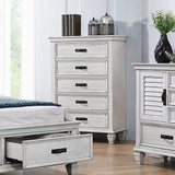 Franco 5-drawer Bedroom Chest Distressed White - Tampa Furniture Outlet