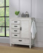 Tampa Furniture Outlet - Coaster - Franco 5-drawer Door Chest Distressed White - 205338