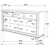 Barzini 5-piece Eastern King Bedroom Set White - Tampa Furniture Outlet