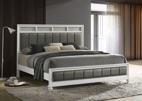 Barzini Wood Eastern King Panel Bed White - Tampa Furniture Outlet