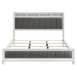Barzini Wood California King Panel Bed White - Tampa Furniture Outlet
