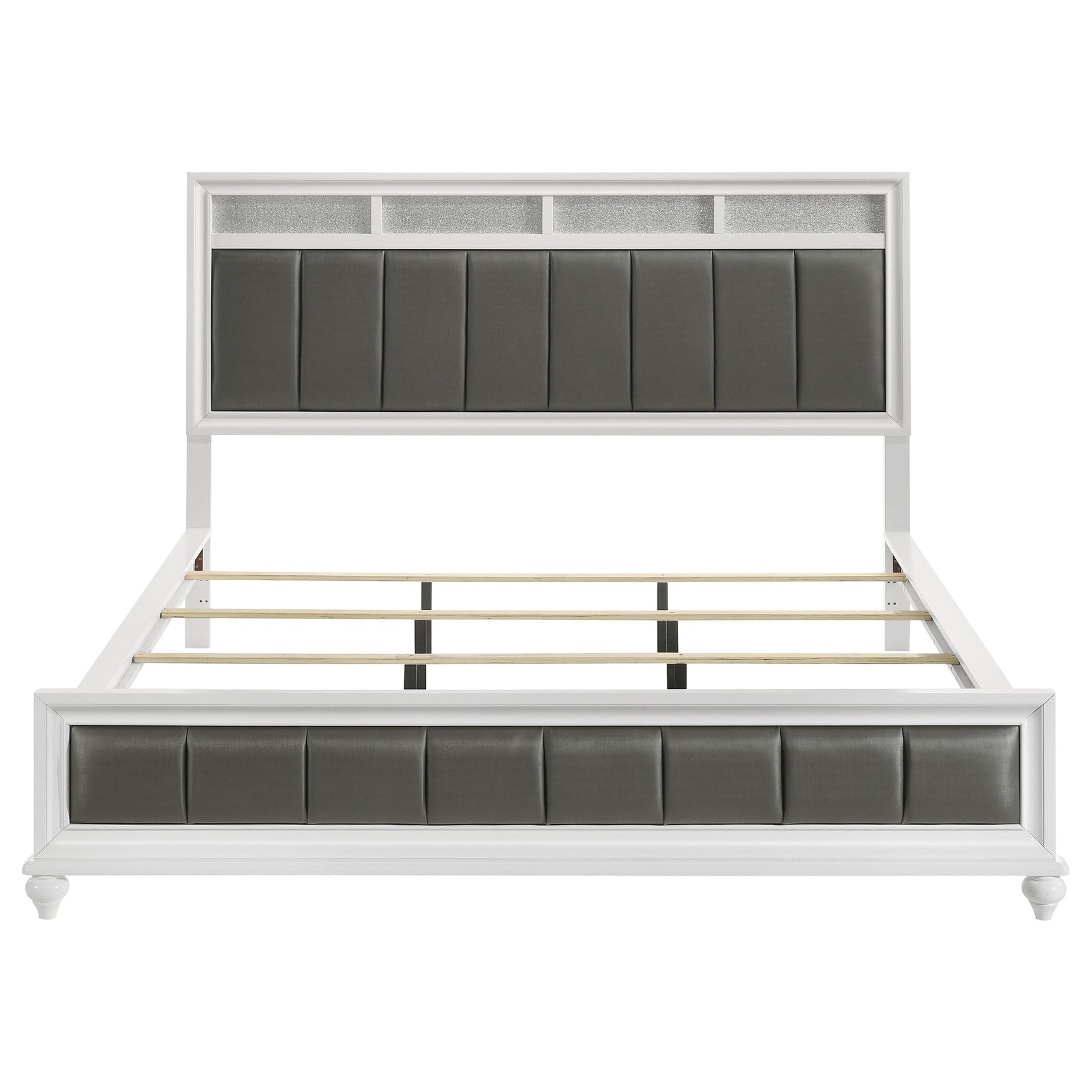 Barzini Wood California King Panel Bed White - Tampa Furniture Outlet