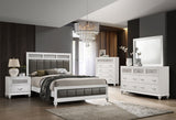 Barzini Wood California King Panel Bed White - Tampa Furniture Outlet