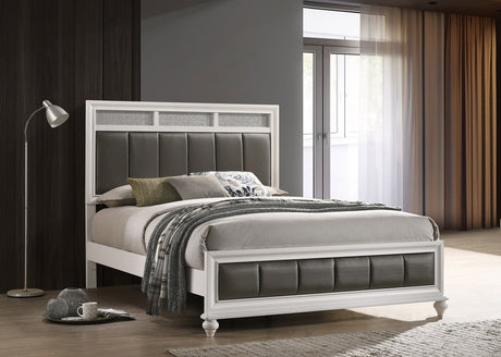 Barzini Wood Queen Panel Bed White - Tampa Furniture Outlet