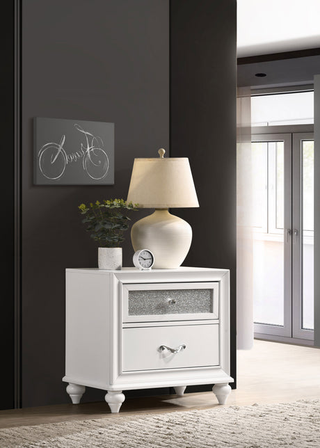 Barzini 2-drawer Nightstand White - Tampa Furniture Outlet
