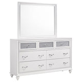 Tampa Furniture Outlet - Coaster - Barzini 7-drawer Dresser with Mirror White - 205893M