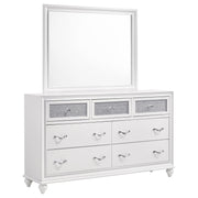 Tampa Furniture Outlet - Coaster - Barzini 7-drawer Dresser with Mirror White - 205893M