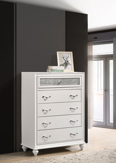 Barzini 5-drawer Bedroom Chest White - Tampa Furniture Outlet
