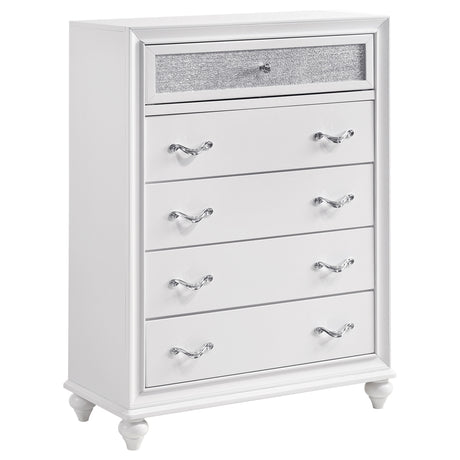 Tampa Furniture Outlet - Coaster - Barzini 5-drawer Bedroom Chest White - 205895