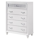 Barzini 5-drawer Bedroom Chest White - Tampa Furniture Outlet