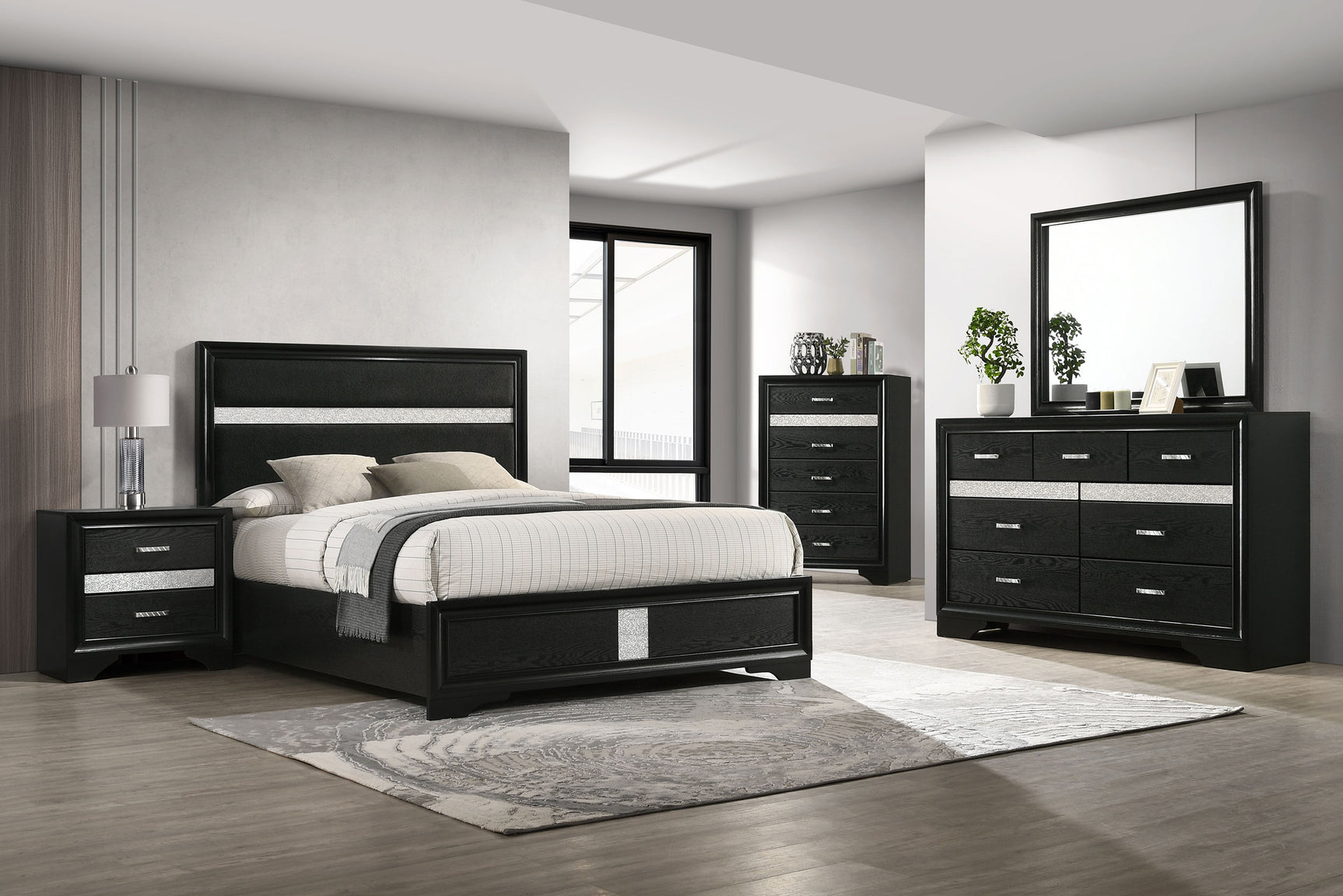 Tampa Furniture Outlet - Coaster - Miranda 5-piece Full Bedroom Set Black - 206360F-S5