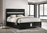 Miranda 54-inch Upholstered California King Panel Bed Black - Tampa Furniture Outlet