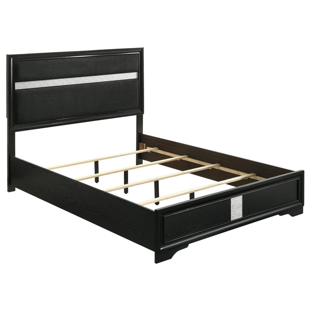 Tampa Furniture Outlet - Coaster - Miranda 54-inch Upholstered California King Panel Bed Black - 206360KW