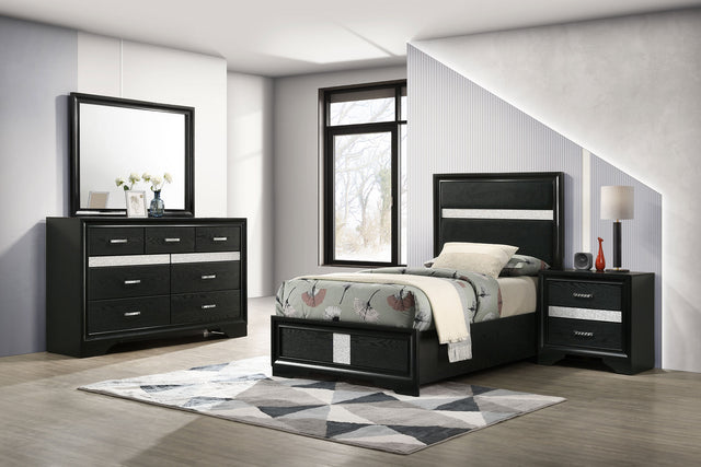 Tampa Furniture Outlet - Coaster - Miranda 4-piece Twin Bedroom Set Black - 206360T-S4