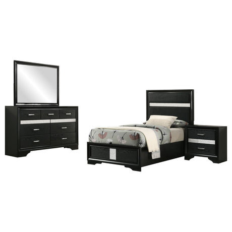 Miranda 4-piece Twin Bedroom Set Black - Tampa Furniture Outlet