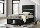Miranda 54-inch Upholstered Twin Panel Bed Black - Tampa Furniture Outlet