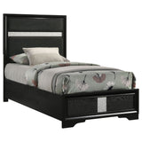 Miranda 54-inch Upholstered Twin Panel Bed Black - Tampa Furniture Outlet
