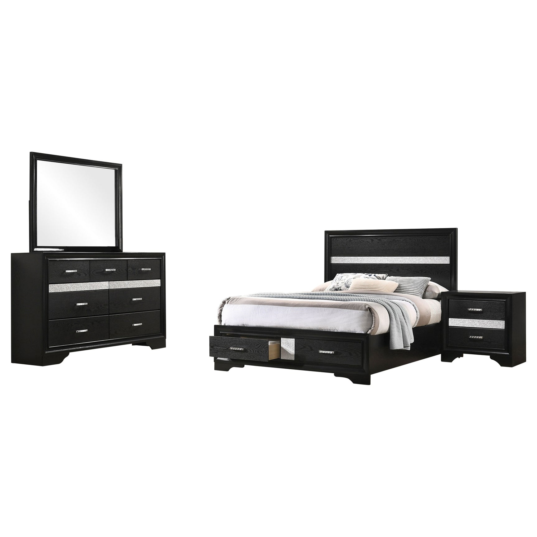 Miranda 4-piece Full Bedroom Set Black - Tampa Furniture Outlet