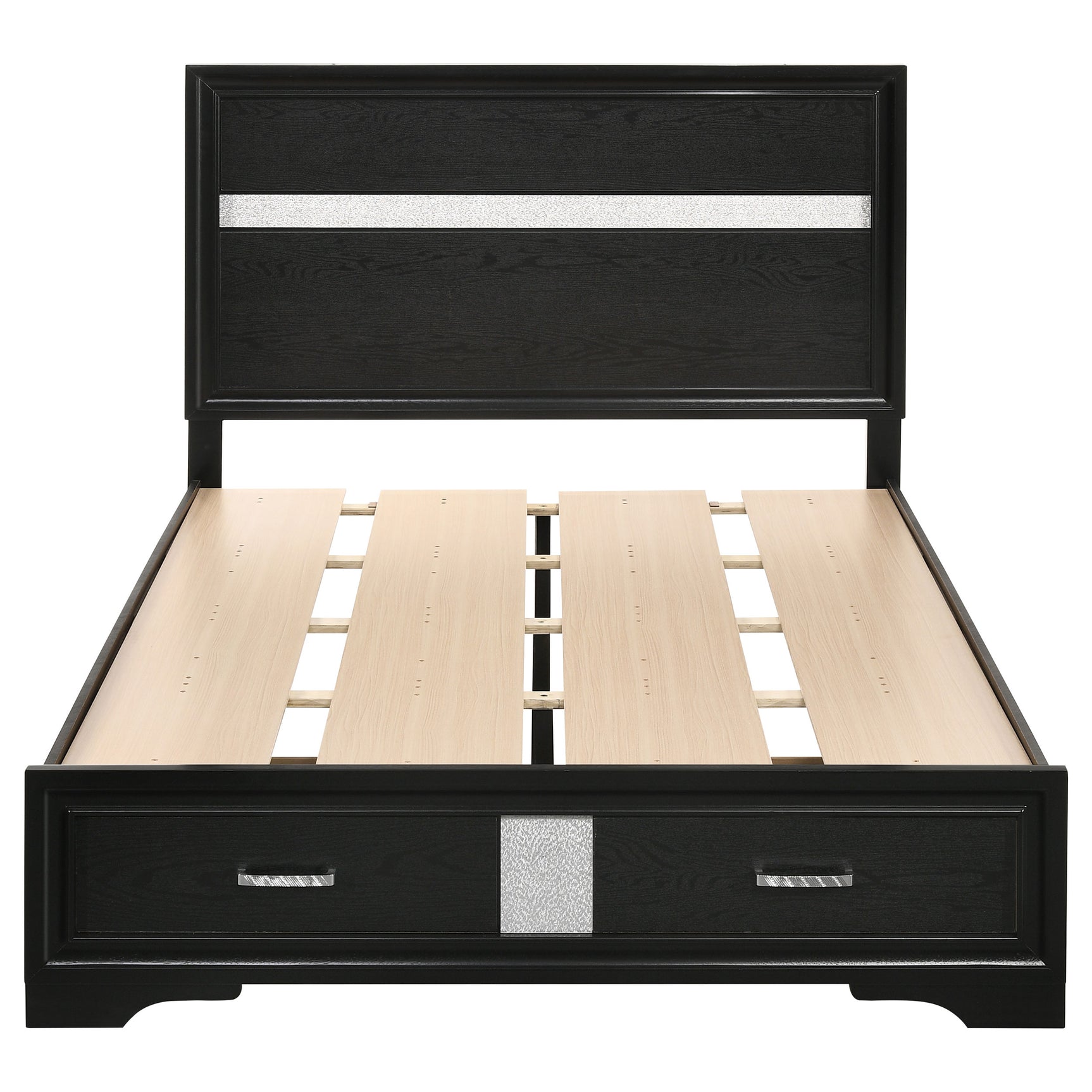 Miranda 51-inch Wood Full Storage Panel Bed Black - Tampa Furniture Outlet