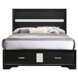Miranda 51-inch Wood Full Storage Panel Bed Black - Tampa Furniture Outlet