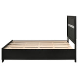 Miranda 51-inch Wood Full Storage Panel Bed Black - Tampa Furniture Outlet