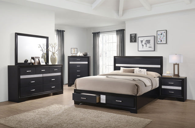 Tampa Furniture Outlet - Coaster - Miranda 5-piece Eastern King Bedroom Set Black - 206361KE-S5