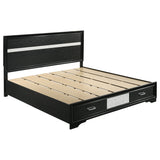 Tampa Furniture Outlet - Coaster - Miranda 51-inch Wood Eastern King Storage Panel Bed Black - 206361KE