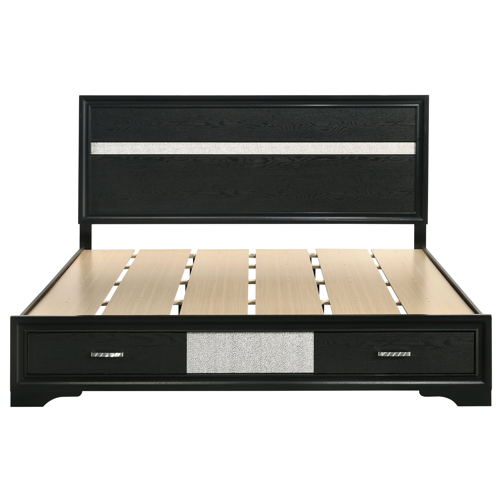 Miranda 51-inch Wood Eastern King Storage Panel Bed Black - Tampa Furniture Outlet