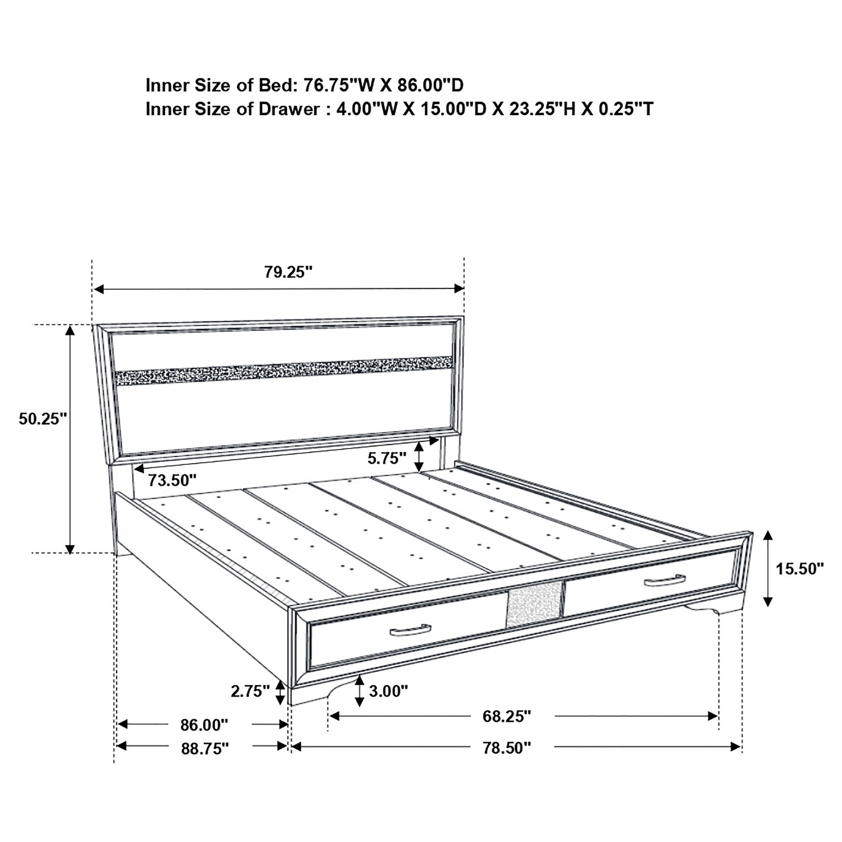 Miranda 4-piece California King Bedroom Set Black - Tampa Furniture Outlet