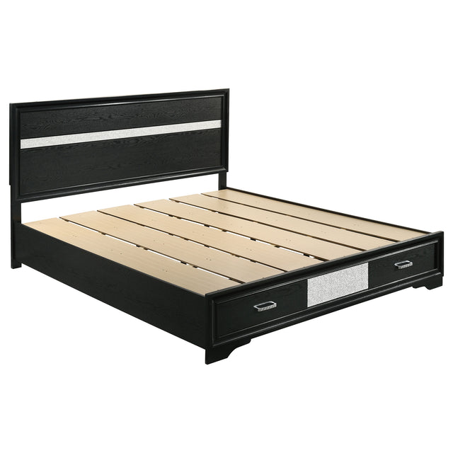 Tampa Furniture Outlet - Coaster - Miranda 51-inch Wood California King Storage Panel Bed Black - 206361KW