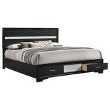 Miranda 51-inch Wood California King Storage Panel Bed Black - Tampa Furniture Outlet