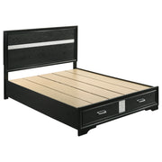 Tampa Furniture Outlet - Coaster - Miranda 51-inch Wood Queen Storage Panel Bed Black - 206361Q