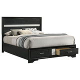 Miranda 51-inch Wood Queen Storage Panel Bed Black - Tampa Furniture Outlet