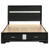 Miranda 51-inch Wood Queen Storage Panel Bed Black - Tampa Furniture Outlet