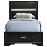 Miranda 51-inch Wood Twin Storage Panel Bed Black - Tampa Furniture Outlet