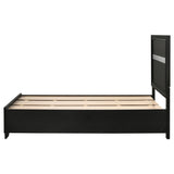 Miranda 51-inch Wood Twin Storage Panel Bed Black - Tampa Furniture Outlet