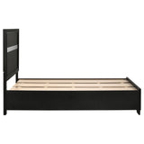 Miranda 51-inch Wood Twin Storage Panel Bed Black - Tampa Furniture Outlet