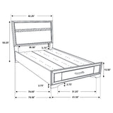 Miranda 51-inch Wood Twin Storage Panel Bed Black - Tampa Furniture Outlet