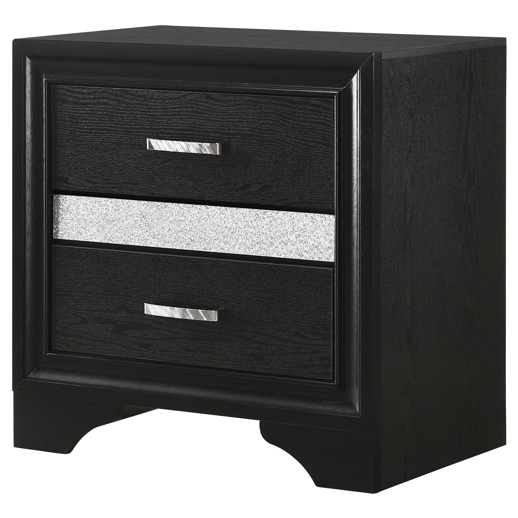 Miranda 3-drawer Nightstand Bedside Table Black - Tampa Furniture Outlet