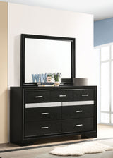 Miranda 7-drawer Dresser with Mirror Black - Tampa Furniture Outlet