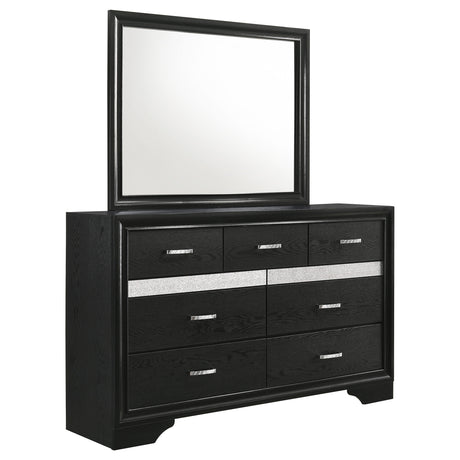 Tampa Furniture Outlet - Coaster - Miranda 7-drawer Dresser with Mirror Black - 206363M