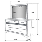 Miranda 7-drawer Dresser with Mirror Black - Tampa Furniture Outlet