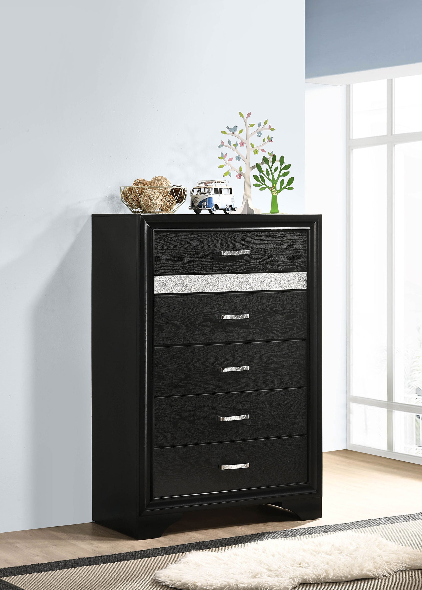 Miranda 6-drawer Bedroom Chest Black - Tampa Furniture Outlet