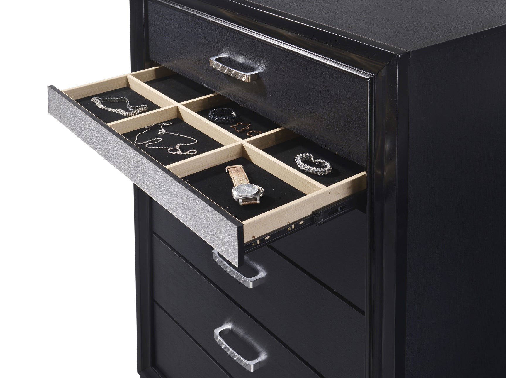 Miranda 6-drawer Bedroom Chest Black - Tampa Furniture Outlet