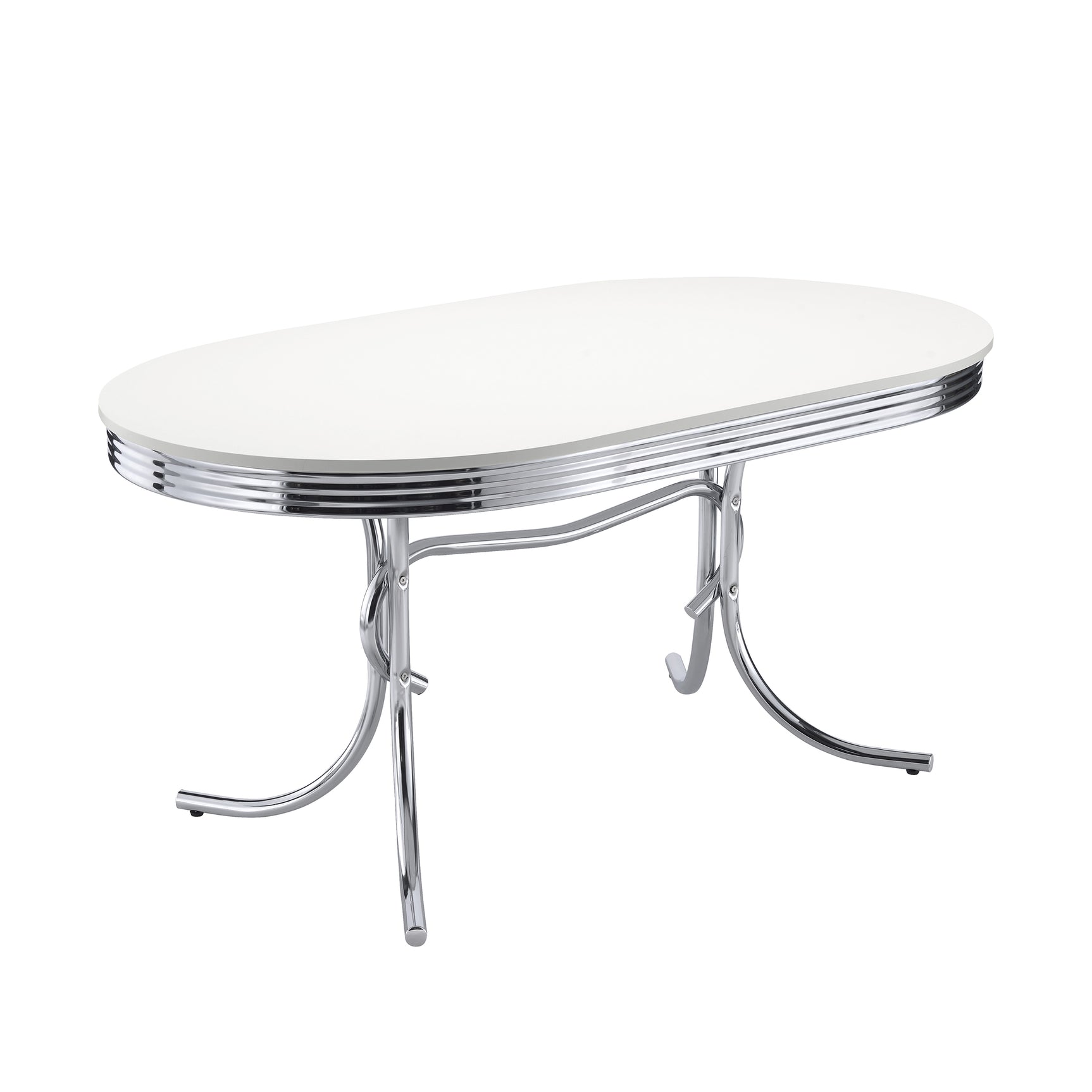 Retro 5-piece Oval Dining Table Set White and Red - Tampa Furniture Outlet