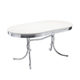Retro 5-piece Oval Dining Table Set White and Black - Tampa Furniture Outlet