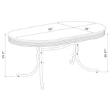 Retro 5-piece Oval Dining Table Set White and Black - Tampa Furniture Outlet