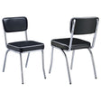Tampa Furniture Outlet - Coaster - Retro Upholstered Dining Side Chair Black (Set of 2) - 2066